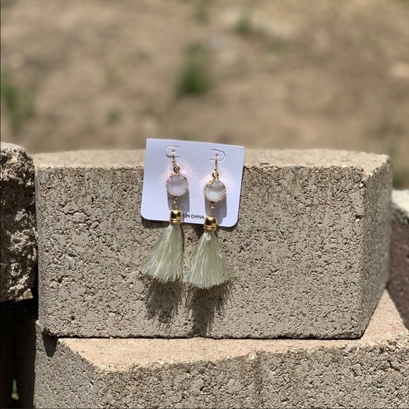 Stone Tassel Earrings - Picture 7 of 7